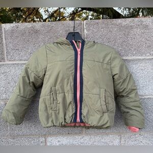 Gymboree Girl / Unisex Kids Puffer Jacket* Size Small  5-6, Olive Green Full Zip